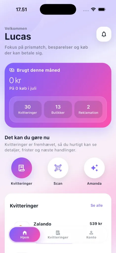 Kvito hjemmeskærm